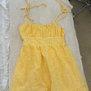 yellow cute mini dress